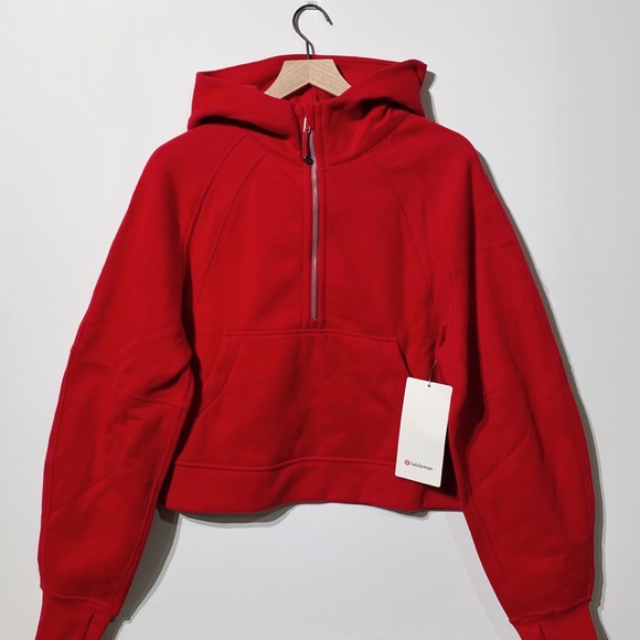 lululemon athletica Tops - Lululemon Scuba Oversized Half Zip Hoodie Dark Red